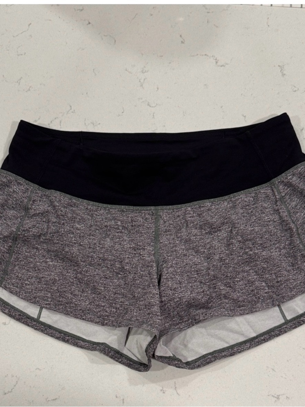 lululemon athletica Heathered Charcoal and Black Athletic Shorts